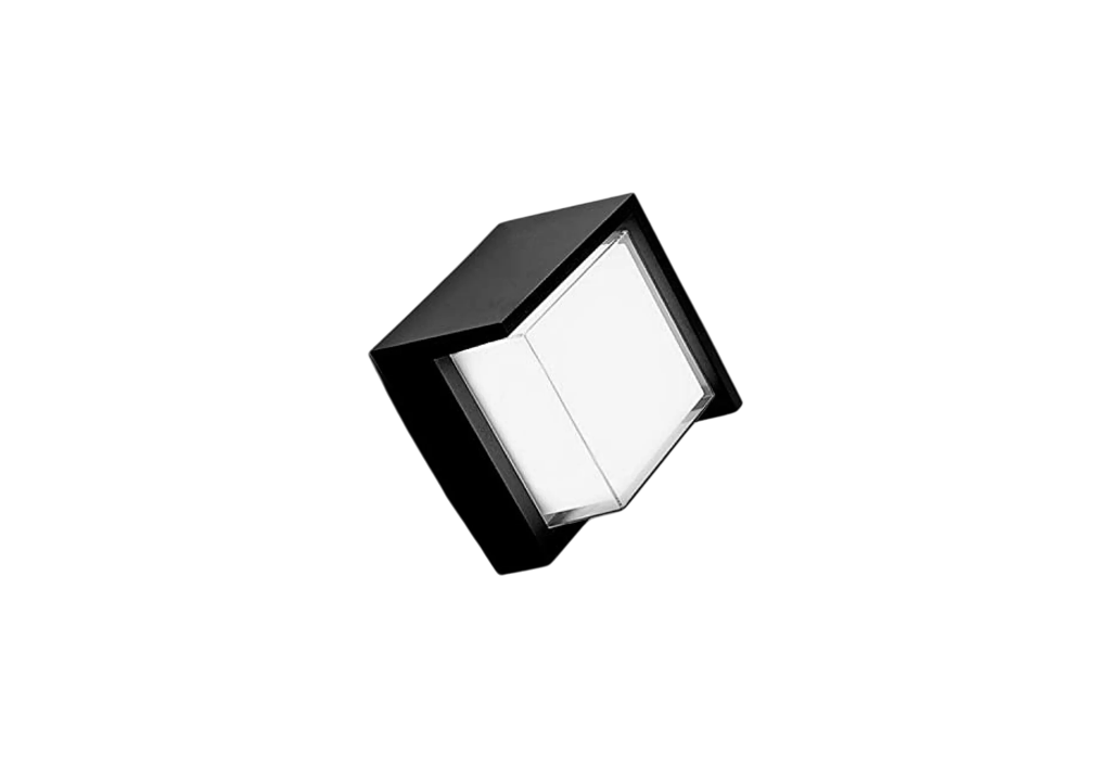 Candeeiro LED de Parede Quadrado Preto